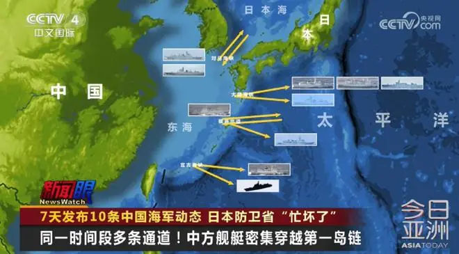 中方舰艇密集穿越第一岛链